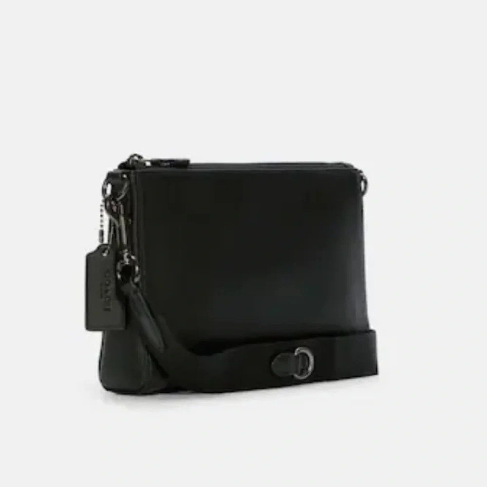 Authentic COACH Signature coated leather/Calf leather top zip Crossbody (unisex) - Picture 12 of 13